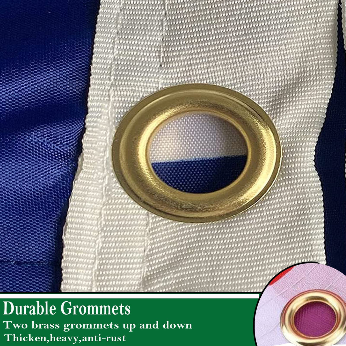 Sirrail Air Force Emblem Veteran Flags edge stitching detail, durable construction for daily display.