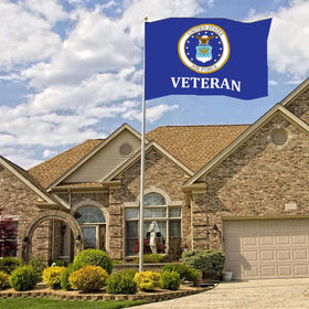 Sirrail Air Force Emblem Veteran Flags 3x5 size, ideal for indoor or outdoor display.