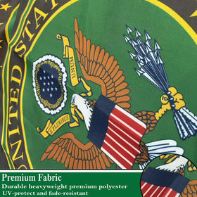 Sirrail Army crest flag featuring brass grommets and robust stitching for durable outdoor use