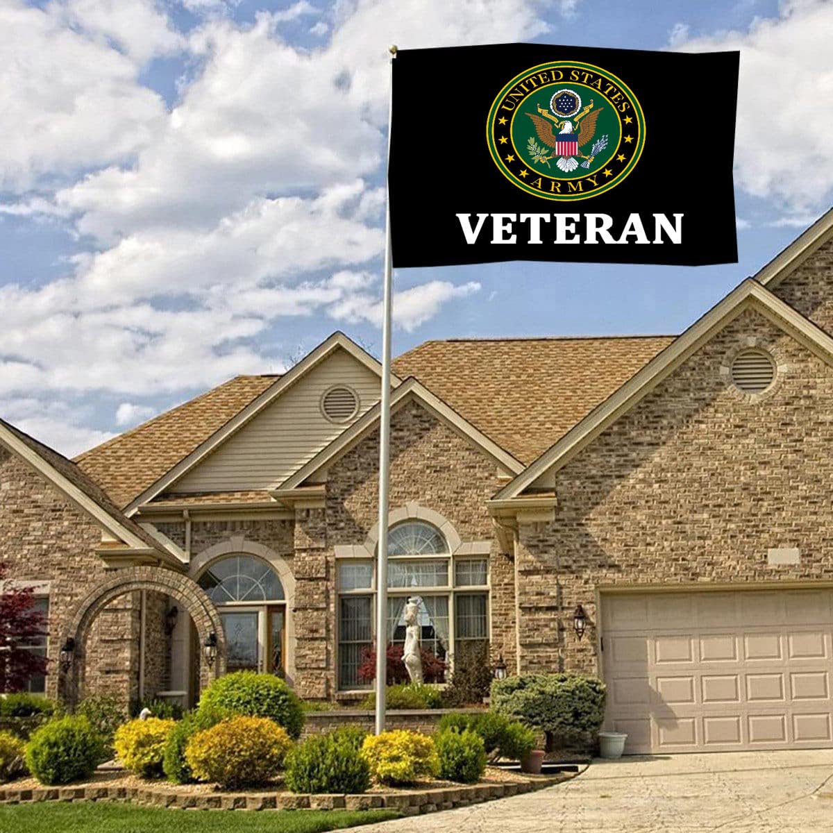 Sirrail flag features double stitching around edges for long-lasting display.