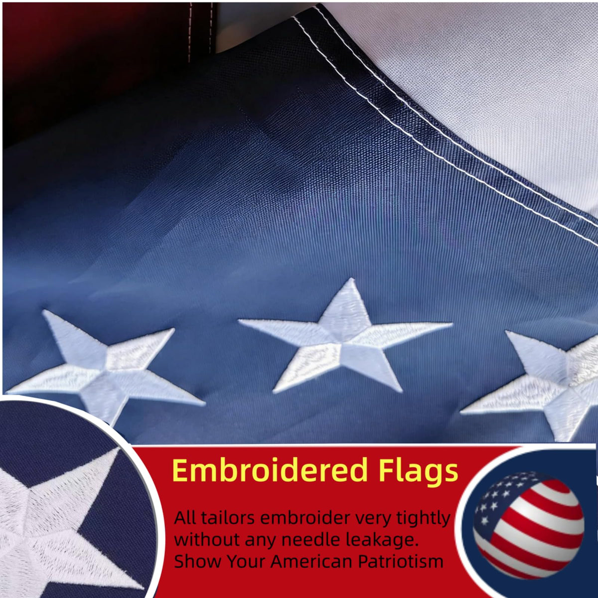 Sirrail embroidery detail highlights star ring and 250 emblem.