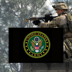 Sirrail flag ready for porch or yard display with army crest