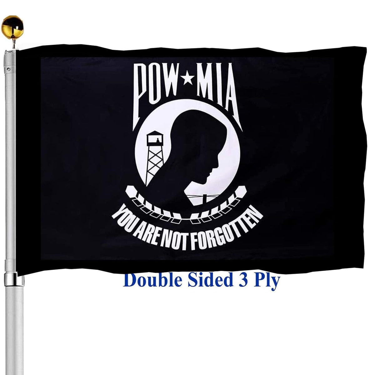 Sirrail Mia Pow Flag 3x5 with double-sided design for outdoor visibility.