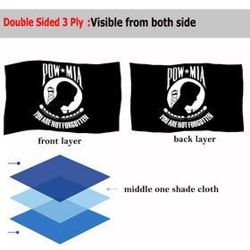 Sirrail Mia Pow Flag shows durable stitching and brass grommets.