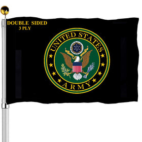 Sirrail US Army crest flag 3x5 double sided for clear front and back display outdoors