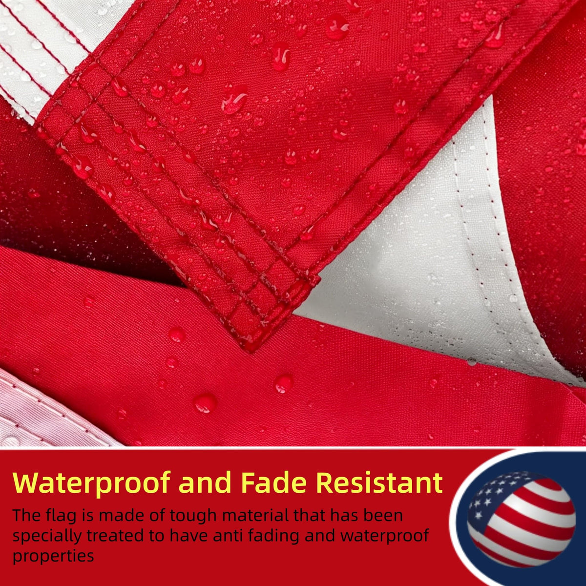 Sirrail vivid red white stripes enhance patriotic decor.