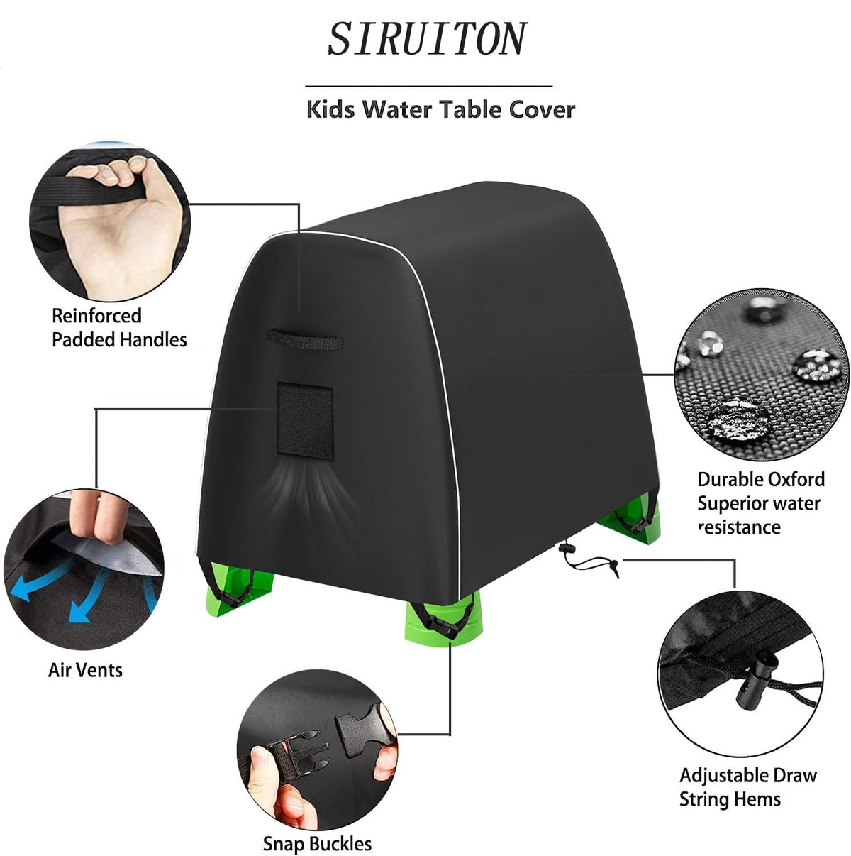 SIRUITON cover on an outdoor table for backyard play.