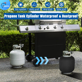 SIRUITON propane tank cover elastic-bottom keeps cover secure on outdoor tanks.