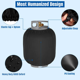SIRUITON propane tank cover waterproof outer shields tank from rain and sun.