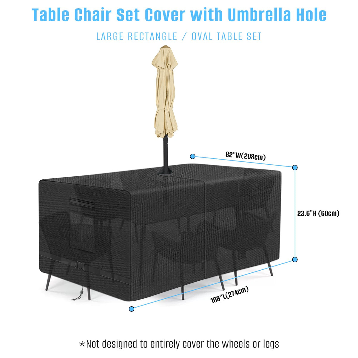 SIRUITON waterproof outdoor cover protects furniture from moisture and dust