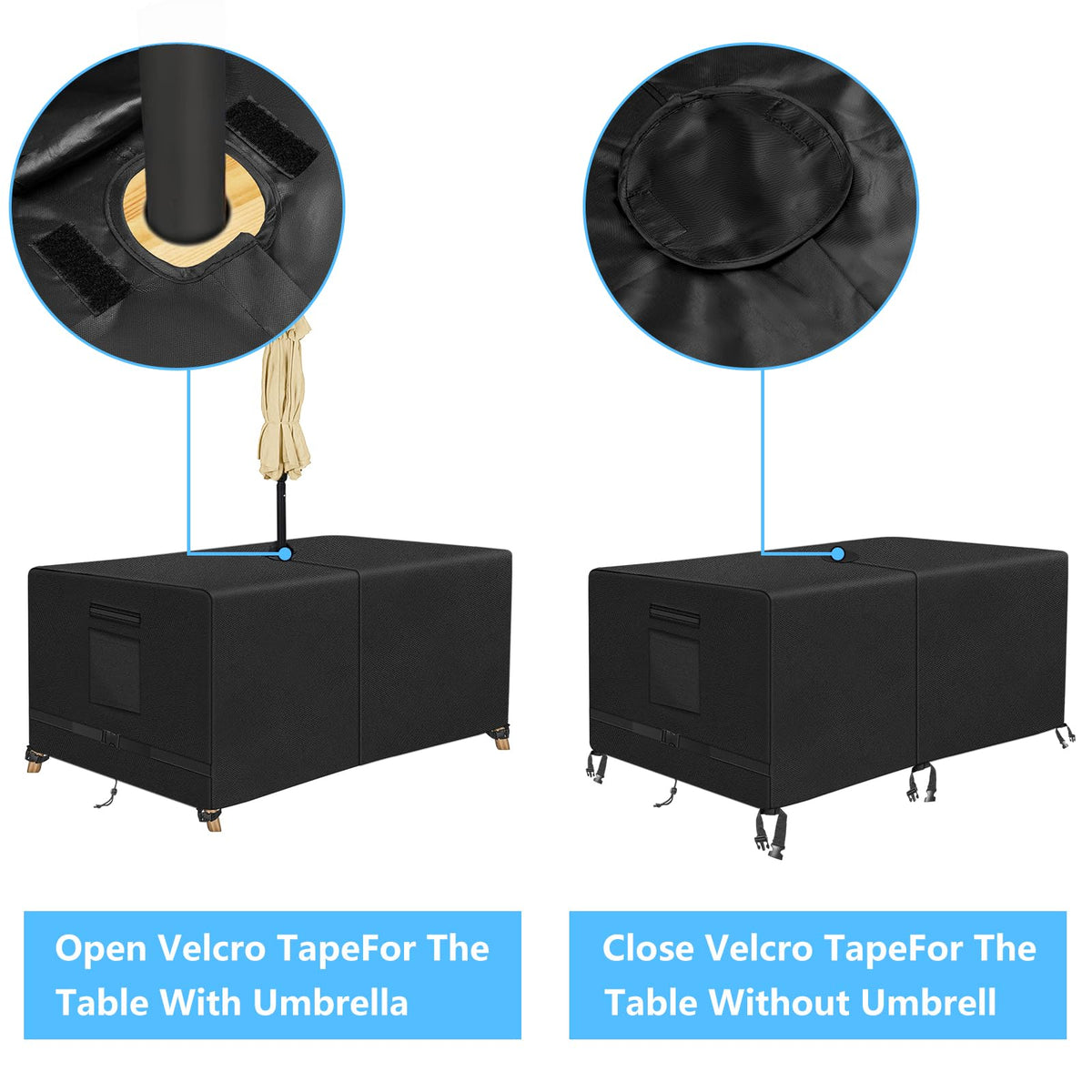 SIRUITON umbrella-hole design keeps water out when not in use
