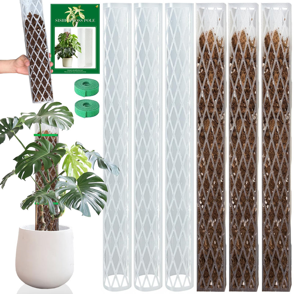 Sisher Monstera moss pole 16-inch stack for vertical growth and aerial root support