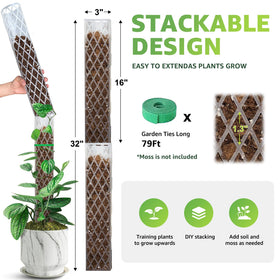 Sisher plastic moss pole 16-inch height with easy installation and gentle ties