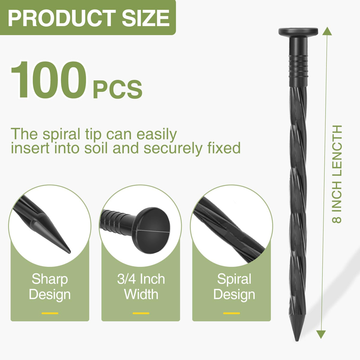 Sissinda 8 inch spiral landscape spike installation guide for secure edging