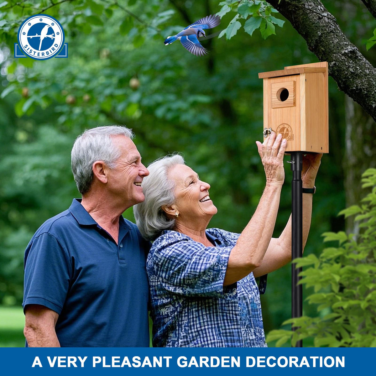 Front door opens for easy cleaning after nesting season