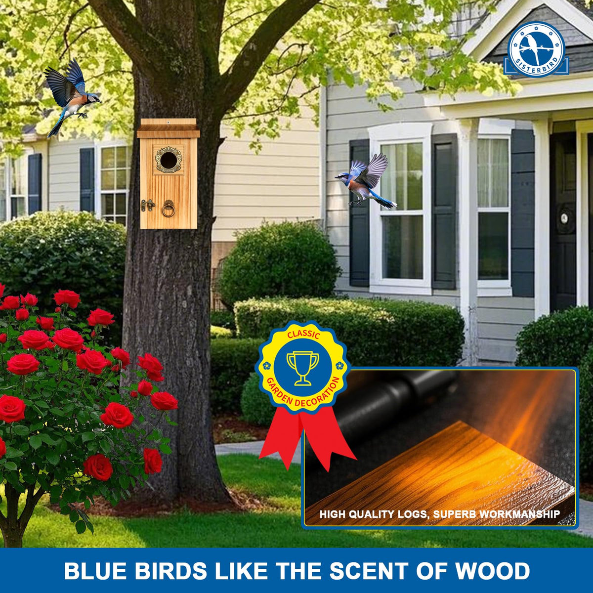SISTERBIRD bluebird house gift-pack ideal for nature lovers