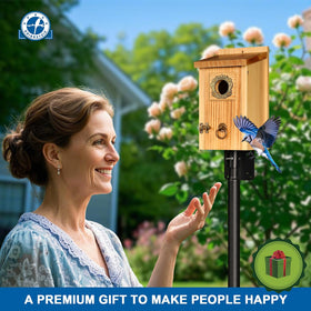 SISTERBIRD bluebird house side view showing weatherproof coating