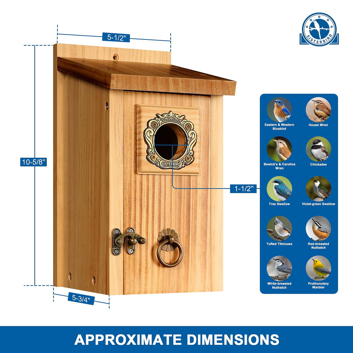 SISTERBIRD bluebird house ventilation holes supporting healthy nesting