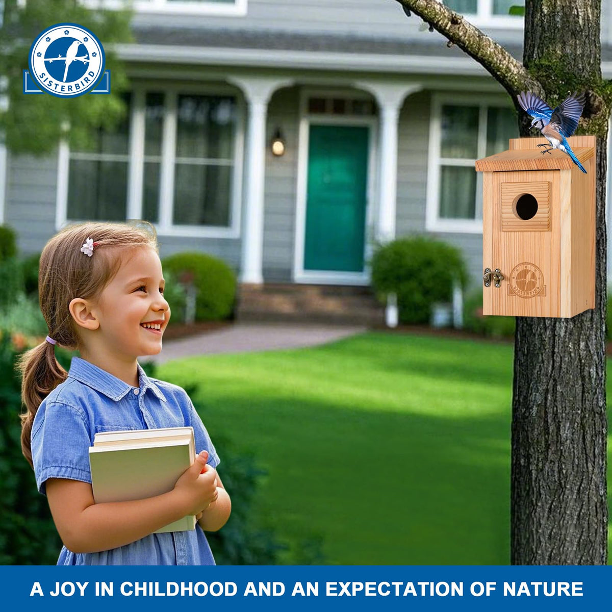 Pack of two SISTERBIRD bluebird houses, reusable year after year