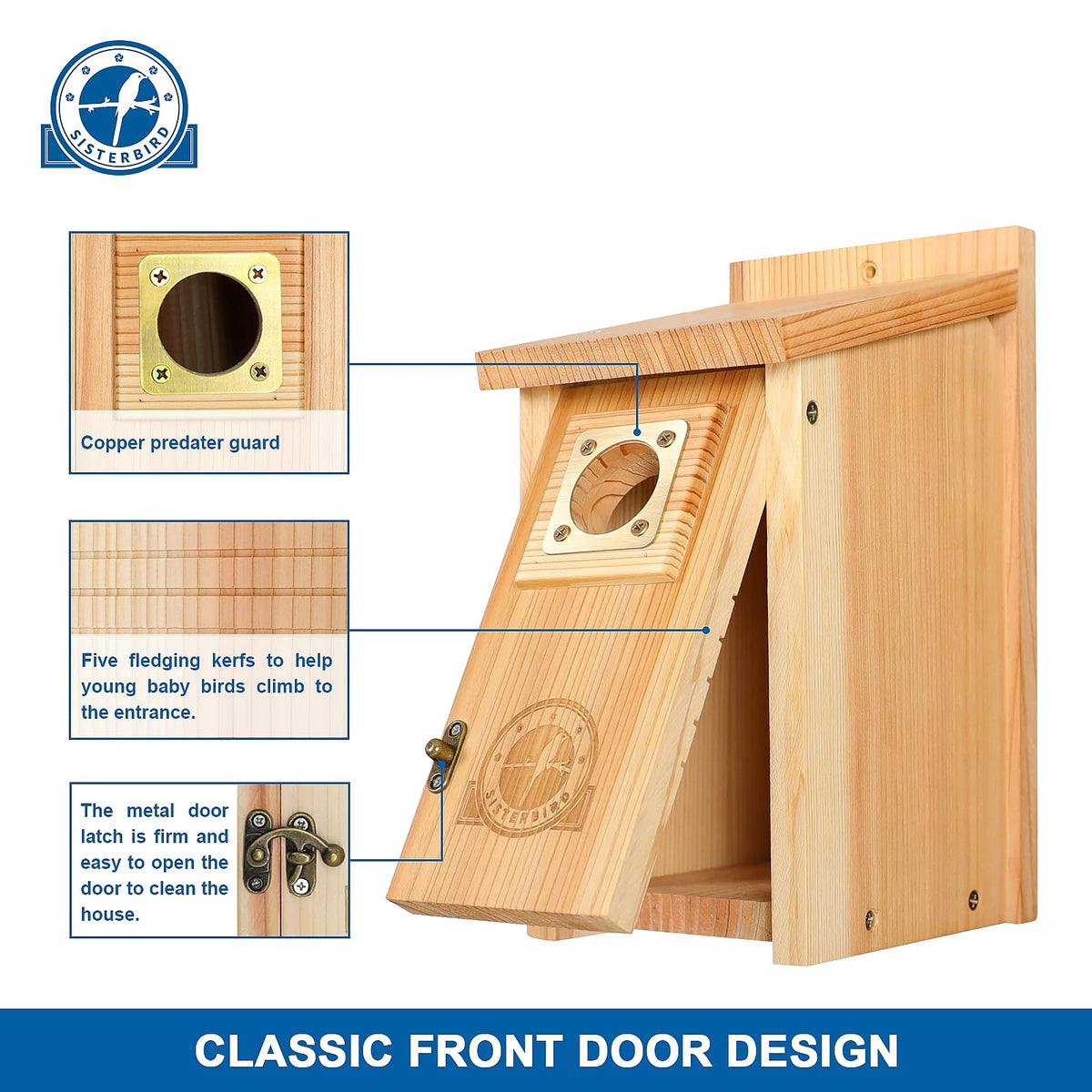 SISTERBIRD ready-to-ship bird house for outdoor use.