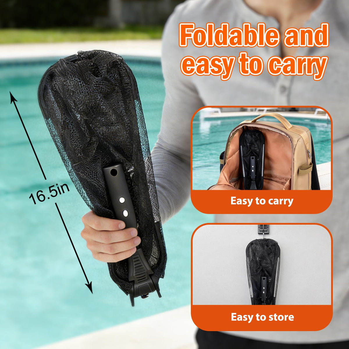 SISUPASSIE corrosion-resistant aluminum pole ensures longevity in pool environments.