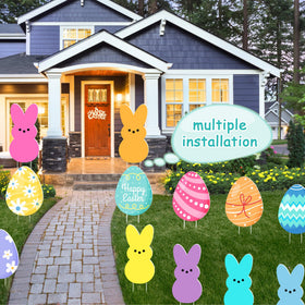 SIUNIE 12-piece yard sign set installs with two stakes per sign
