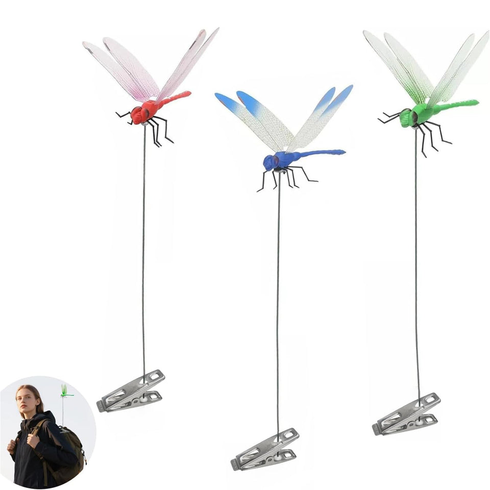 Siunoh dragonfly clip with secure connection for garden deterrence