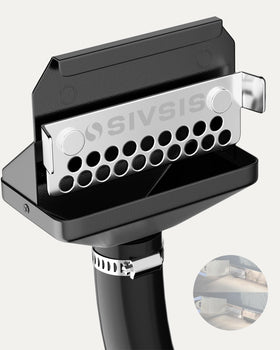 Sivsis magnetic grease catcher on Blackstone, front view showing clean drainage and control