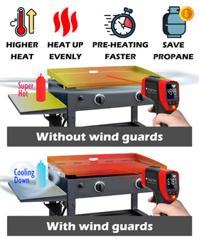 Sivsis 36inch wind guard side view shields shelves from heat.