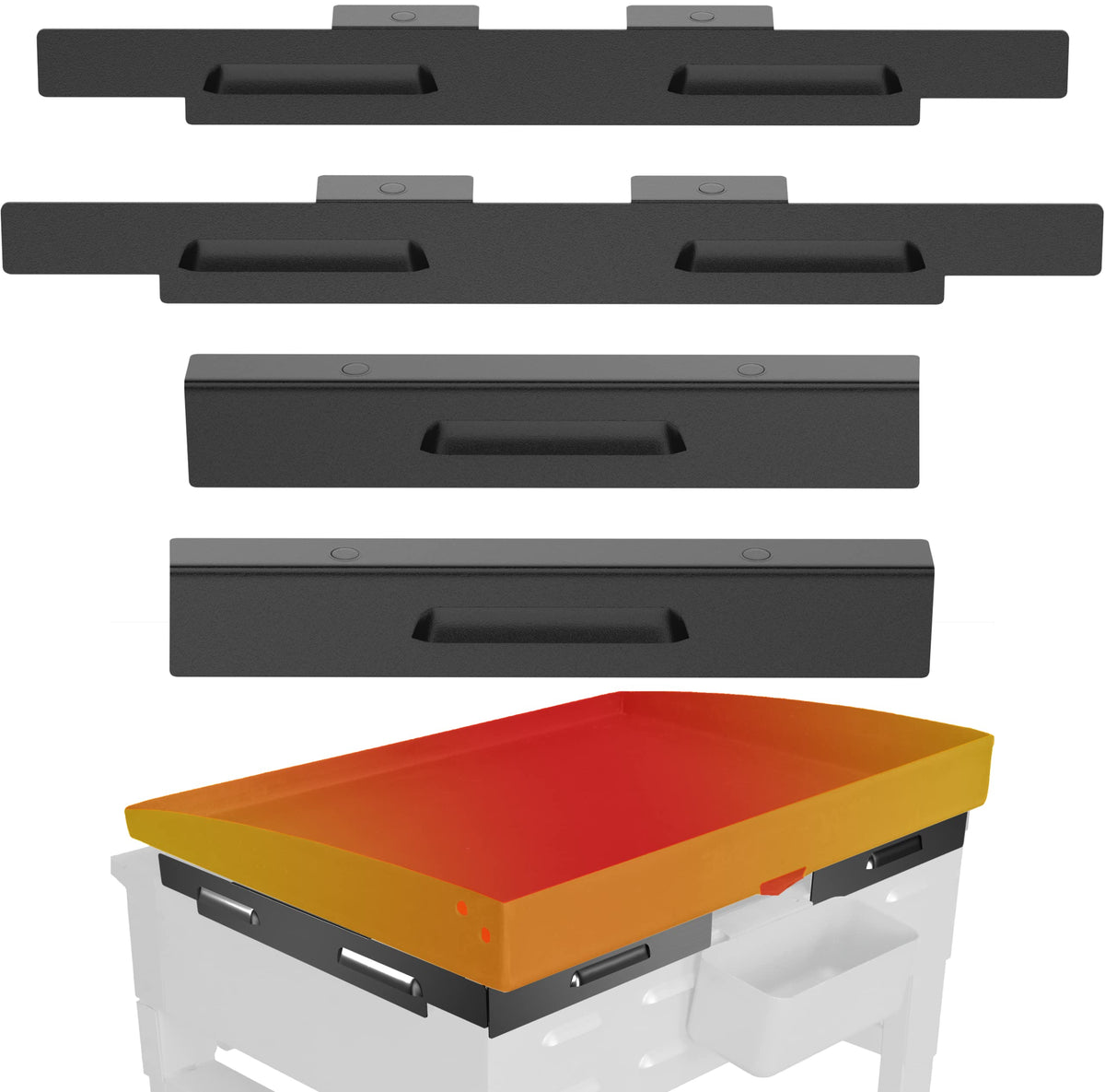 Sivsis wind guard magnetic attachment secures to Blackstone 22-inch griddle for quick setup.