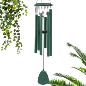 SIXBEE aluminium wind chime 26 inches in green for serene outdoor ambiance