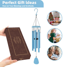 SIXBEE outdoor garden decor wind chime; brings color and serenity to yard.