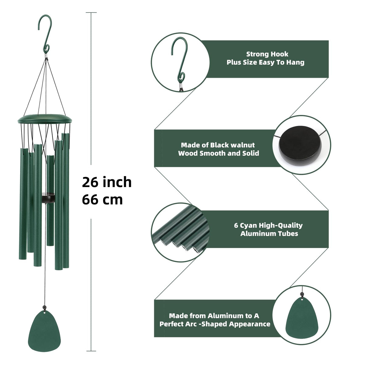 SIXBEE wind chime on outdoor patio for tranquil accent