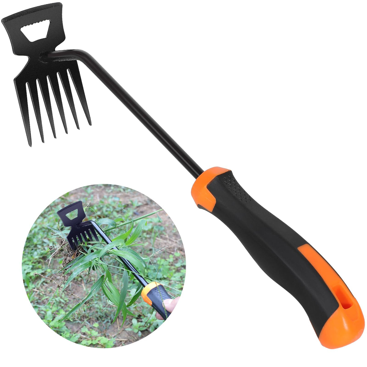 SIXCAR weed remover tool with 13.3-inch handle for easy uprooting