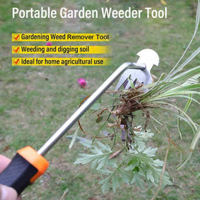 SIXCAR weed remover tool in action for digging and weeding tasks
