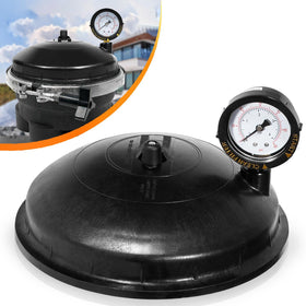 Sixcow 005-302-4300-03 replacement top dome with gauge and pause for compatible pool valves.