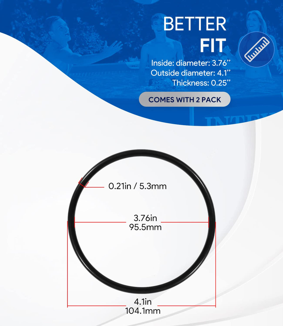 Sixcow 3.8-inch inner diameter ensures proper groove seating.