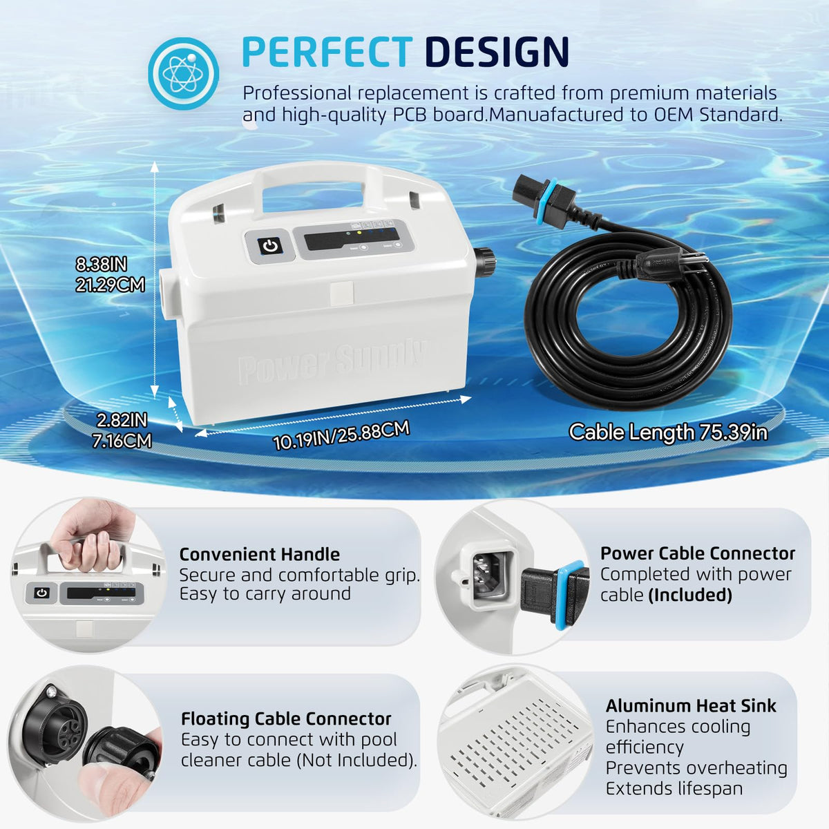 sixcow 9995678 power supply cord included for convenient setup