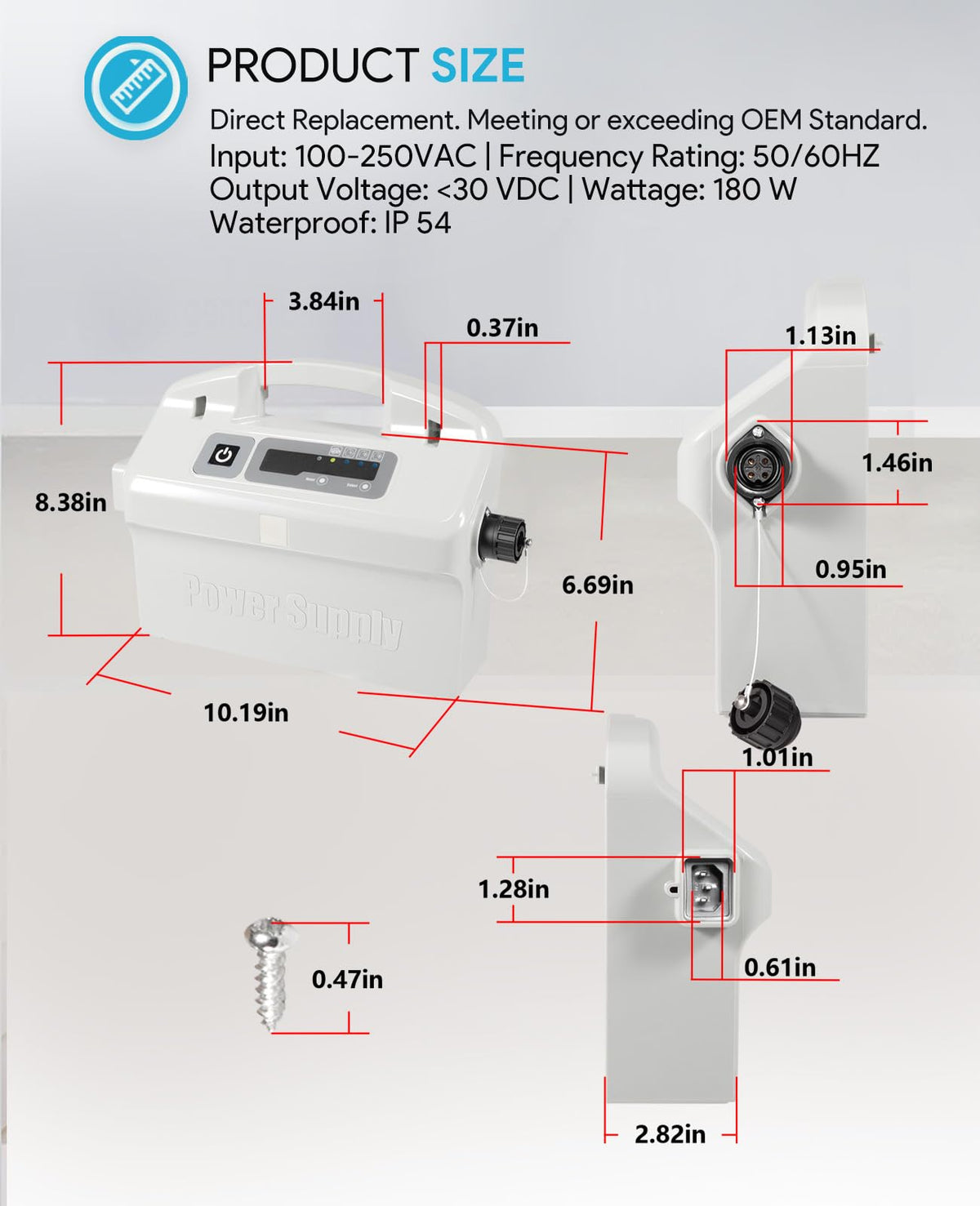 sixcow 9995678 power supply easy plug-and-play installation