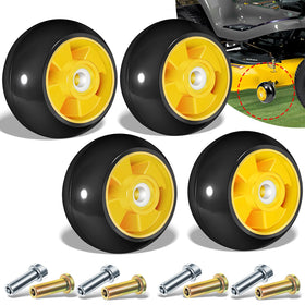 Sixcow AM125172 gauge wheel kit on a John Deere deck improving height accuracy