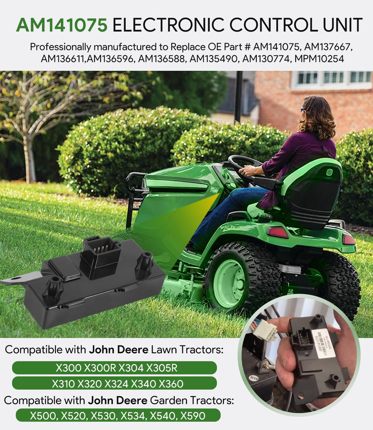 Sixcow AM141075 ECU module for John Deere X304 delivering steady power for reliable mowing
