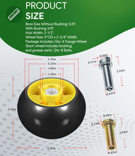 Sixcow anti-scalp wheel design shields turf during mowing