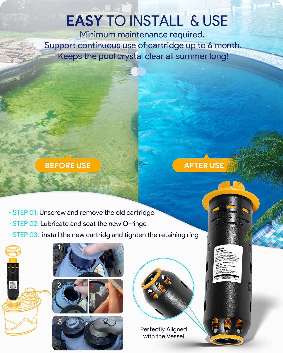 Sixcow durable-ceramic-minerals resist wear for lasting pool health