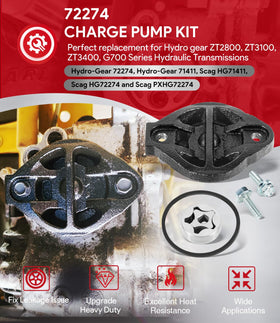 Sixcow gerotor pair for Hydro Gear, promoting smooth charge flow and durable operation.