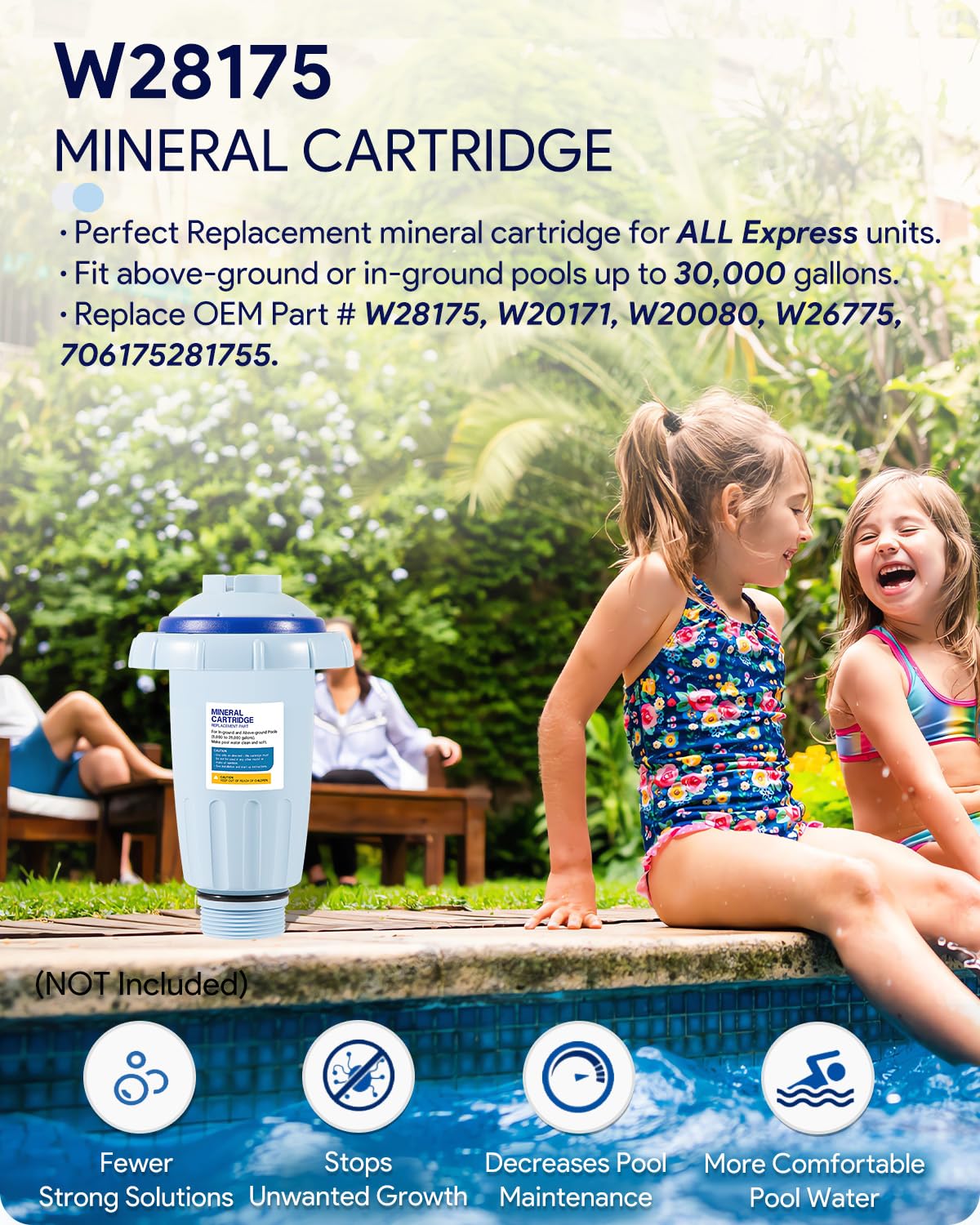 Sixcow Nature2 Express compatibility label on cartridge supports versatile pool treatments.