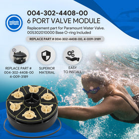 sixcow paramount-water-valve-module close-up showing precise compatibility with PCC2000 pool systems
