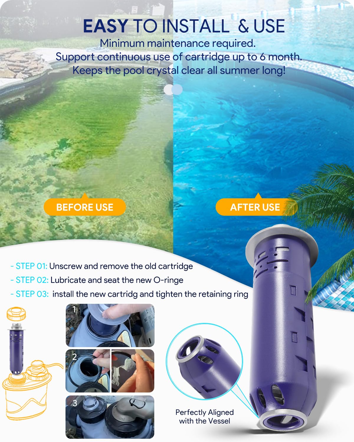 Sixcow pool system compatible up to 45,000 gallons.