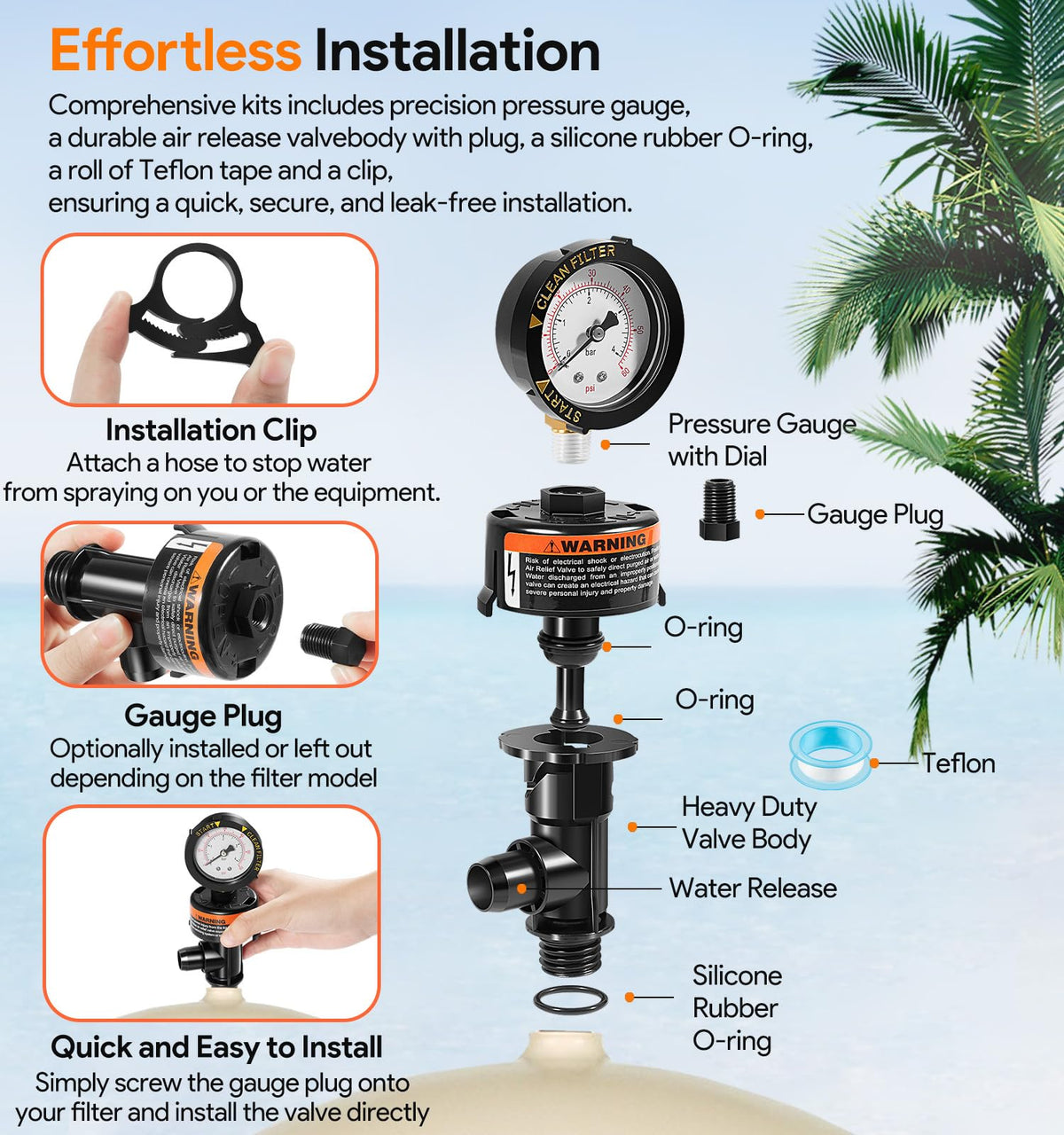 Sixcow silicone O-ring for secure watertight sealing during operation