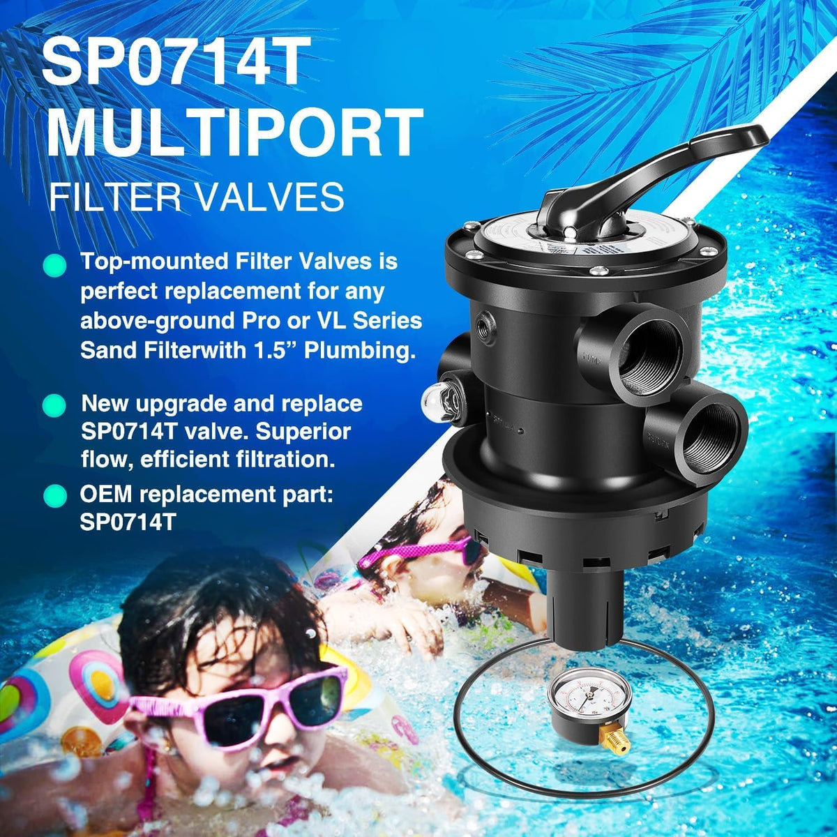 SixCow SP0714T Vari-Flo XL valve lever handle close-up for smooth 7-position control