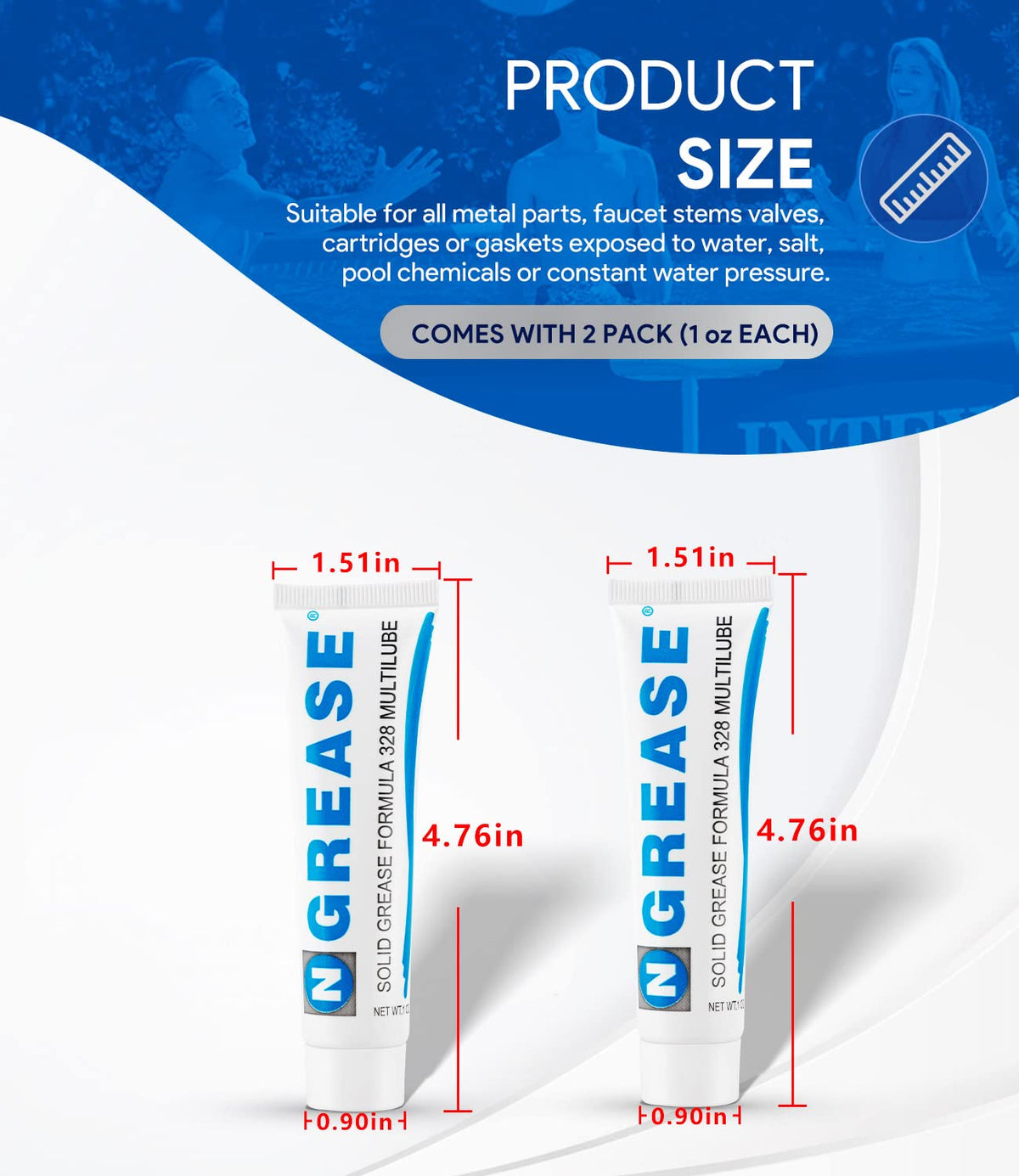 Two 1 oz tubes included for convenient maintenance.